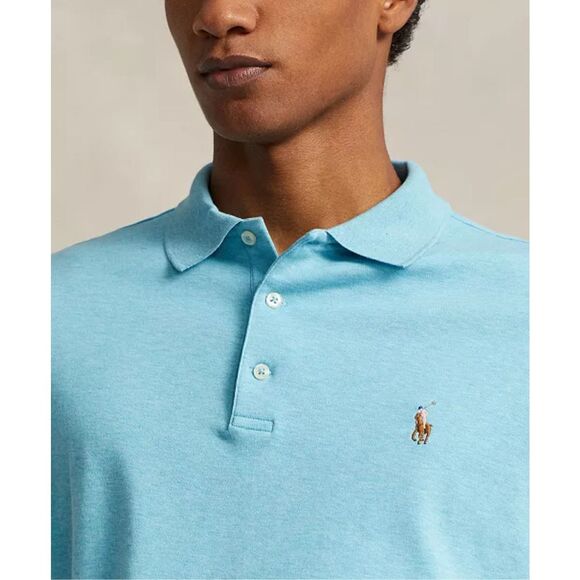 Polo Ralph Lauren NWT Classic Fit Soft Cotton Polo Turquoise Nova Heather Small - Picture 3 of 5